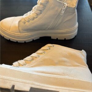 Women's White High-Top Sneakers